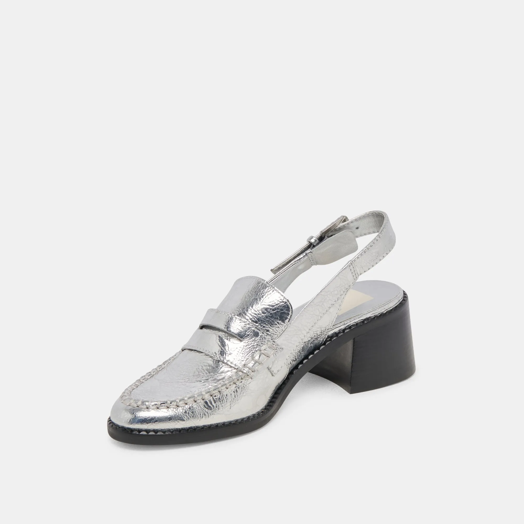 HARDI HEELS SILVER DISTRESSED LEATHER