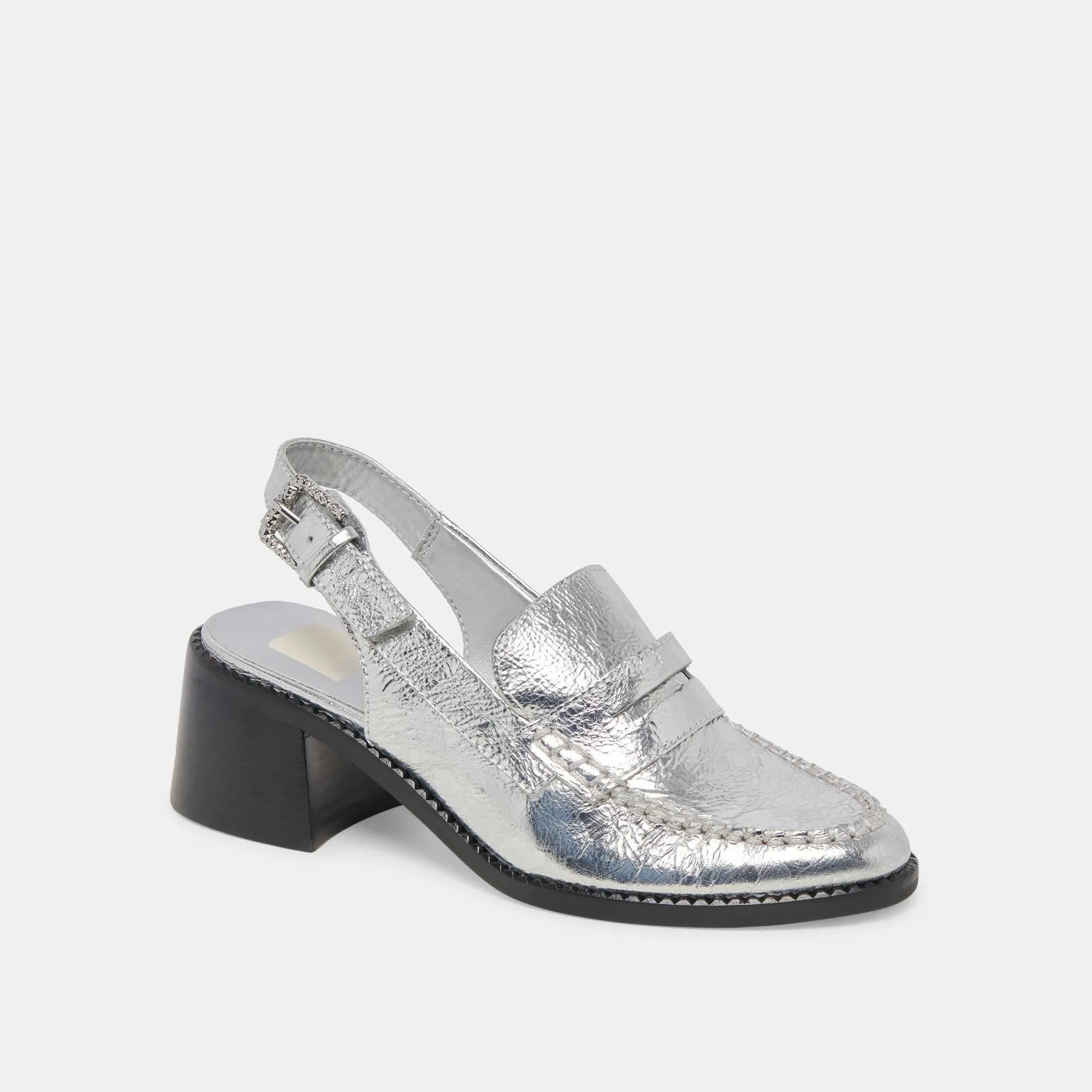 HARDI HEELS SILVER DISTRESSED LEATHER