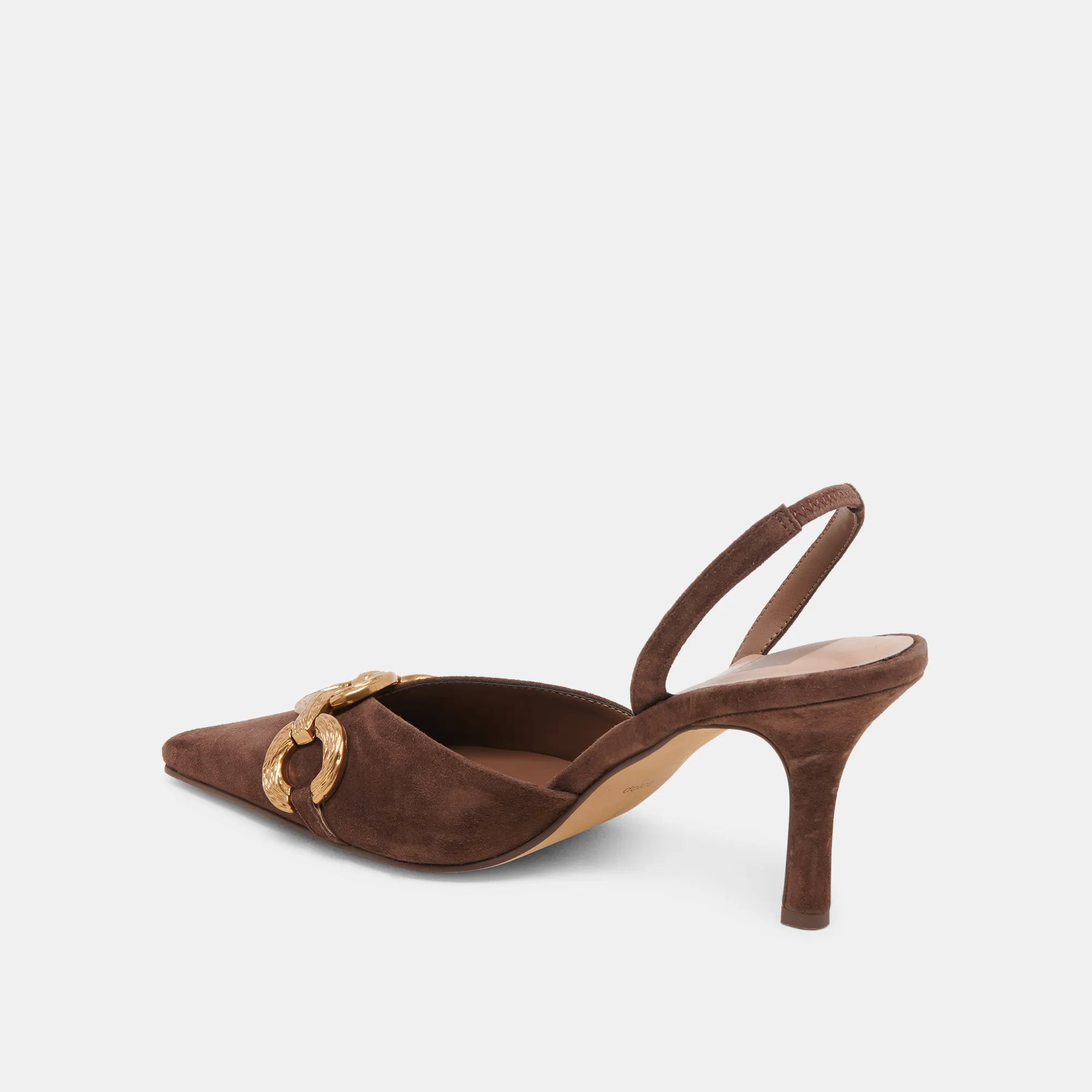 HAYLEE HEELS DK BROWN SUEDE