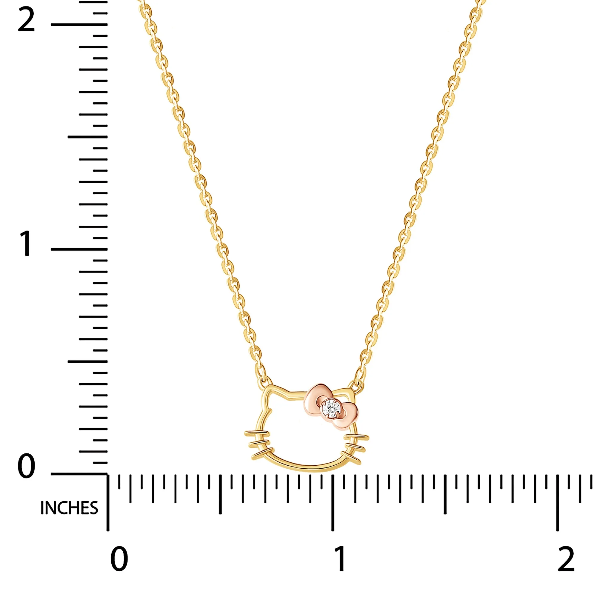 Hello Kitty Gold Plated Silhouette Diamond Necklace