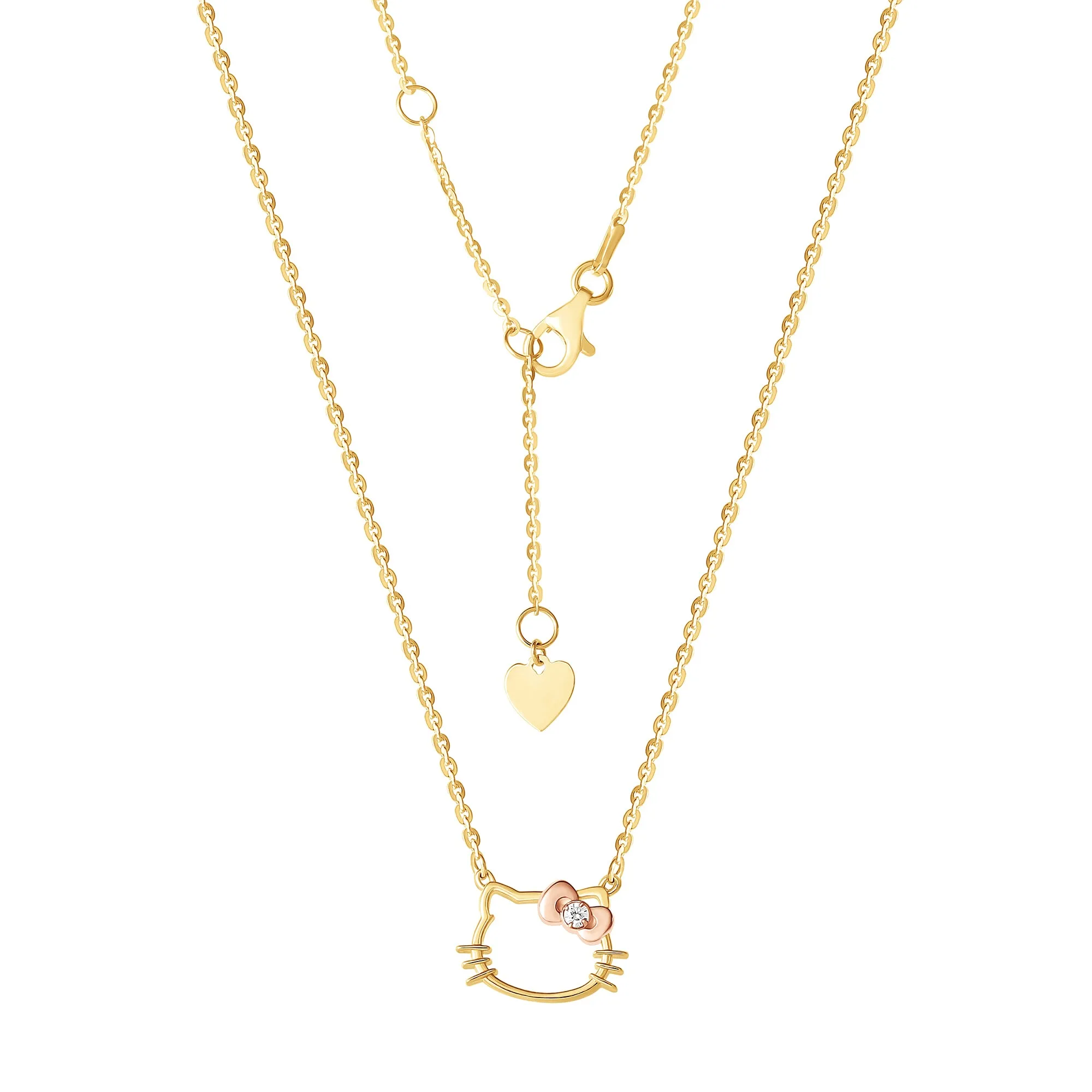 Hello Kitty Gold Plated Silhouette Diamond Necklace