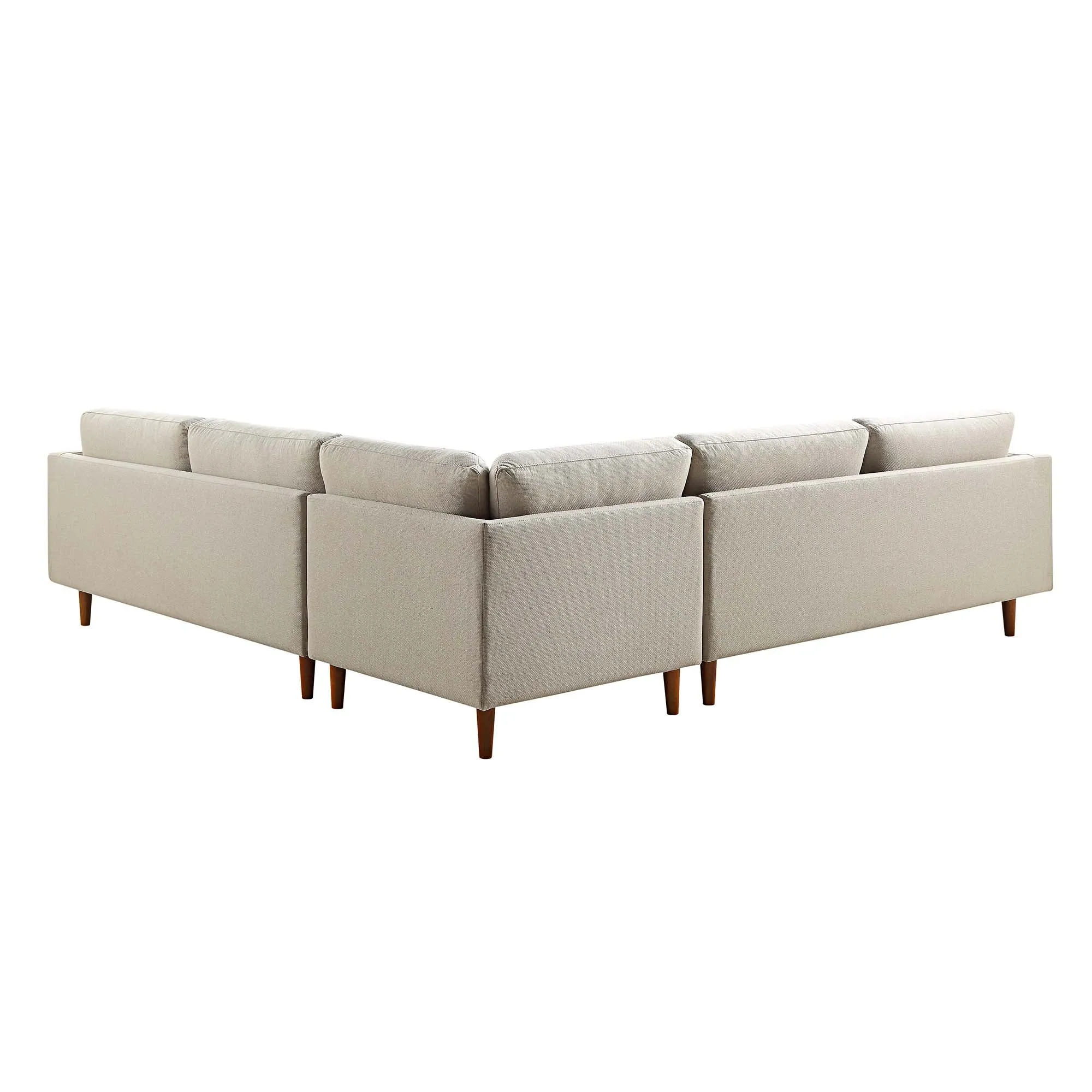 Henrietta 5 Seater Corner Sofa, Beige Woven Fabric