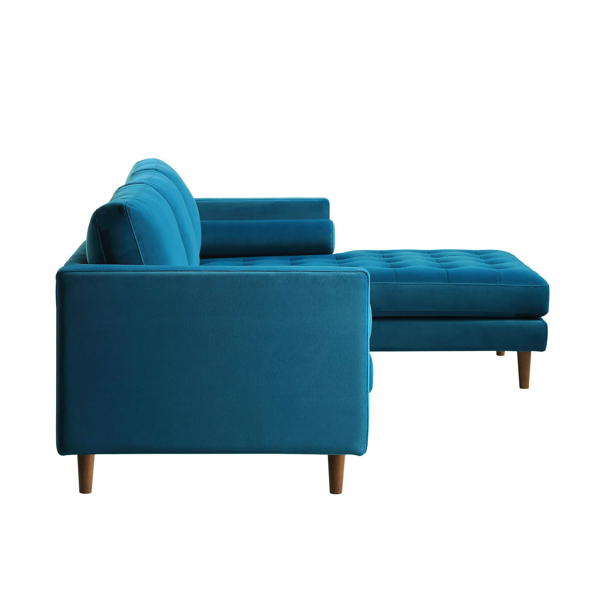 Henrietta Grand 4-Seater RHF Chaise End Sofa, Teal Velvet