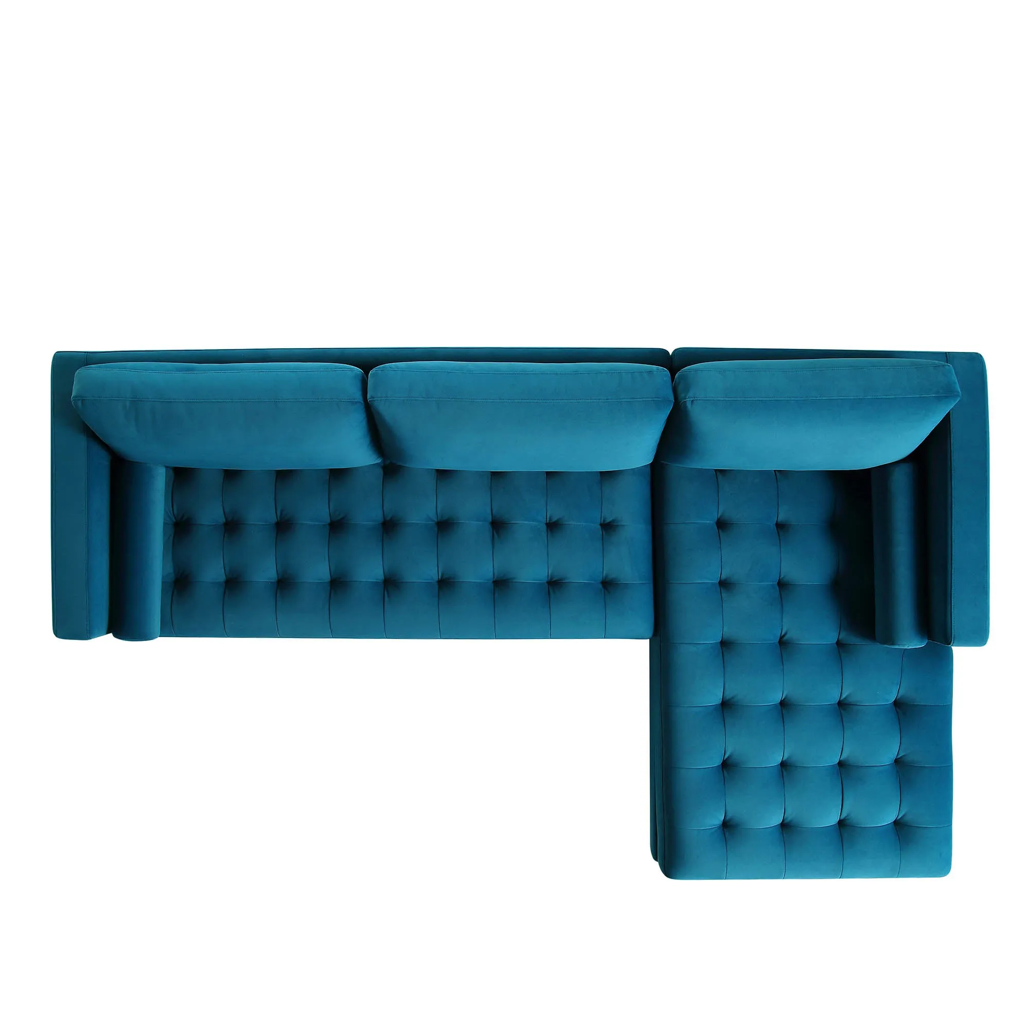 Henrietta Grand 4-Seater RHF Chaise End Sofa, Teal Velvet