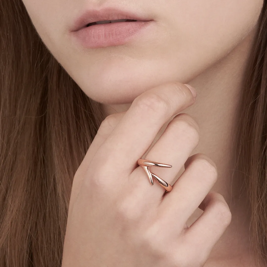 Interlocking Embrace Ring - 18ct Rose Gold