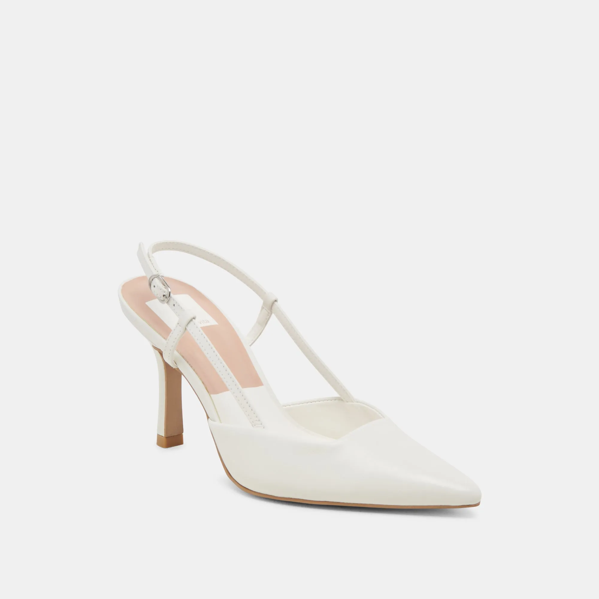 KIM HEELS WHITE LEATHER