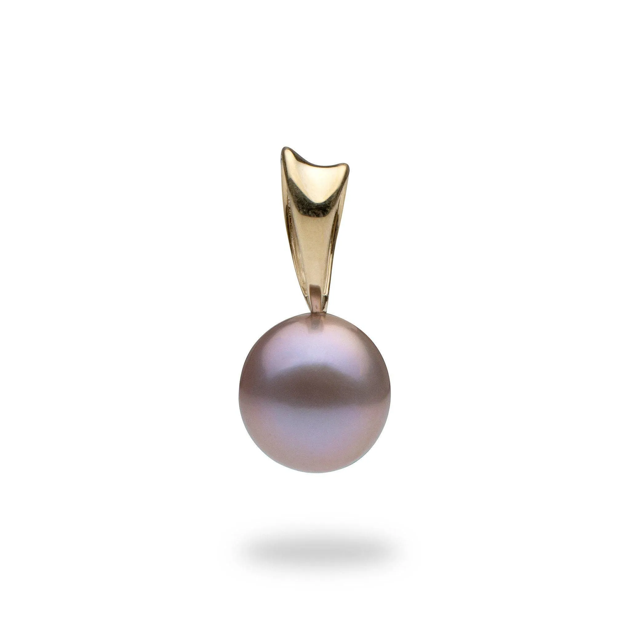 Lilac Freshwater Pearl Pendant in Gold - 10-11mm