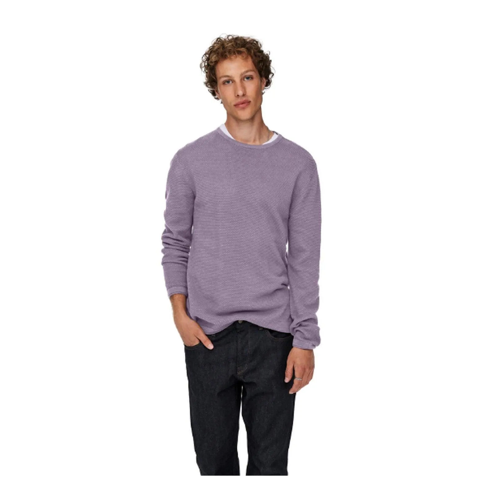 Maglioni Uomo Only & Sons - Onspanter Life 12 Struc Crew Knit Noos - Viola