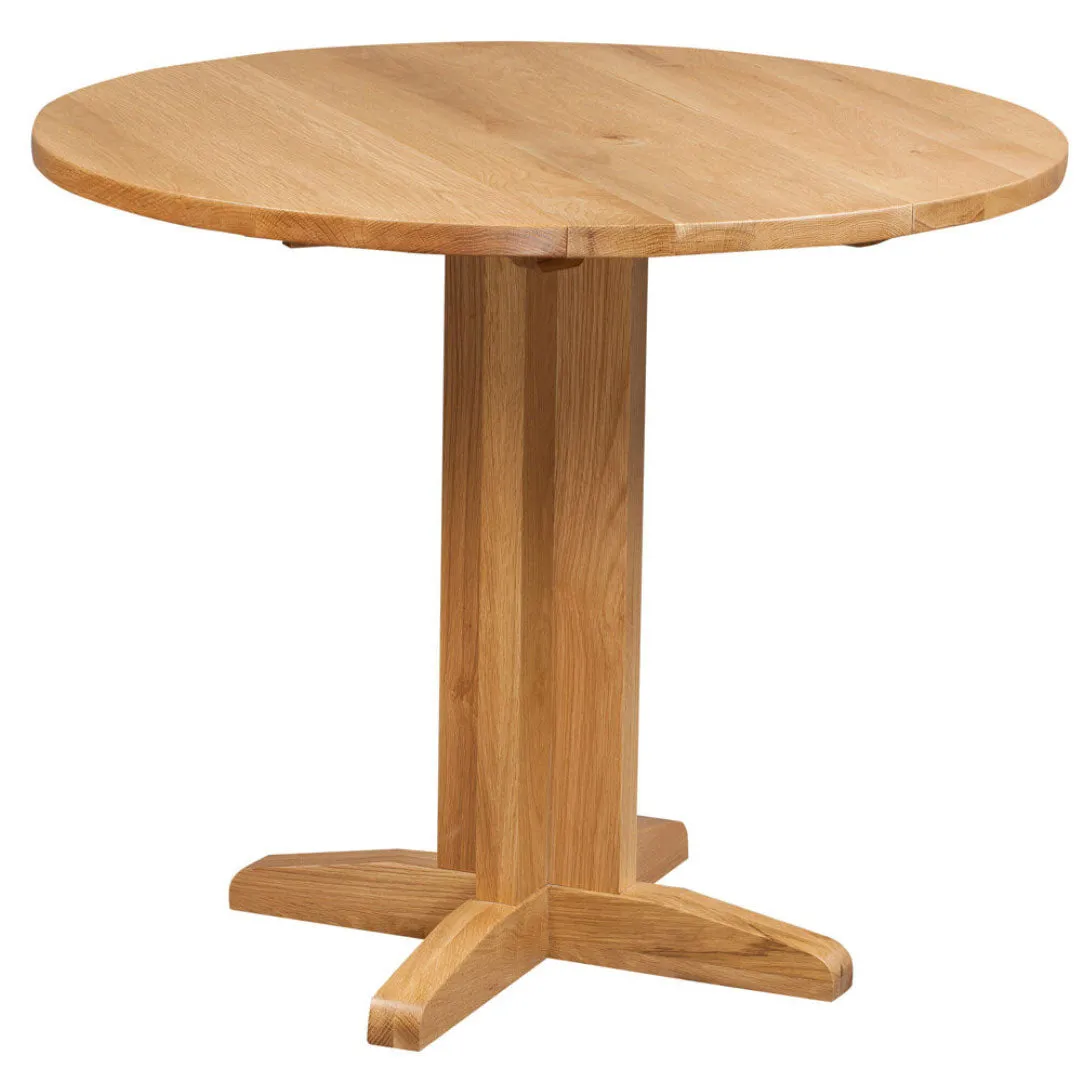 Manor Collection Dorset Oak Round Drop Leaf Table