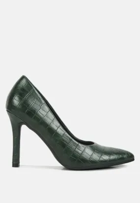 Mellen Croc Faux Leather Formal Pumps By Ruw