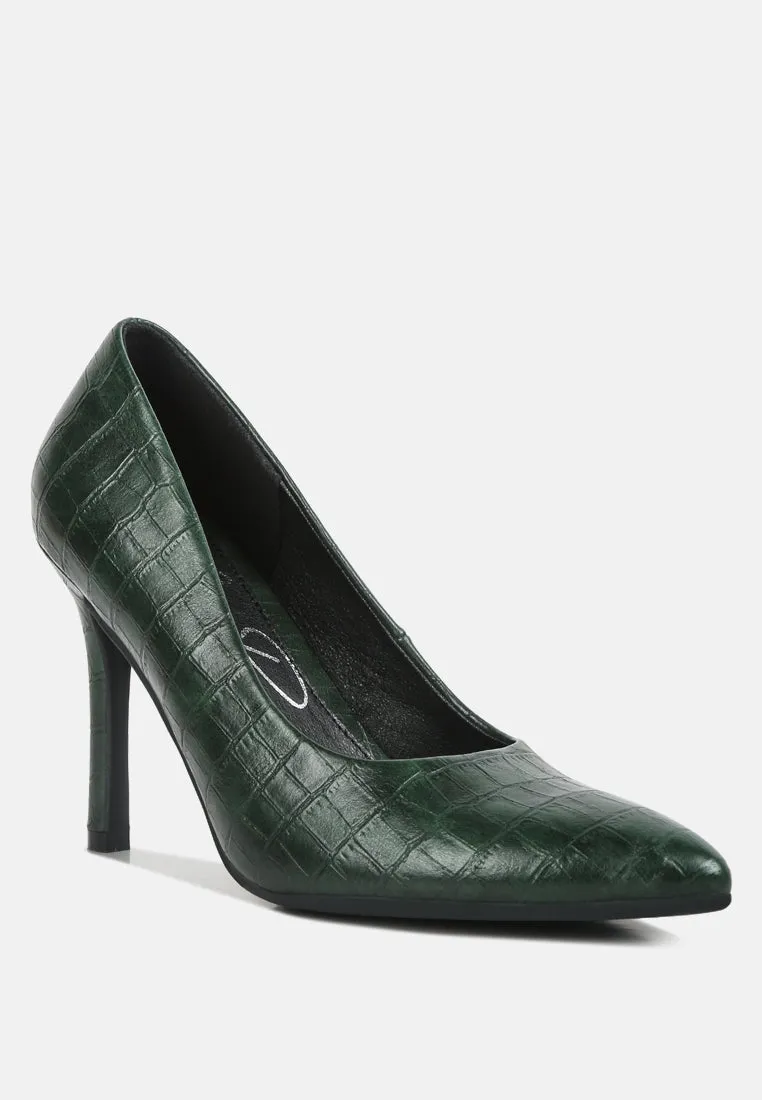 Mellen Croc Faux Leather Formal Pumps By Ruw