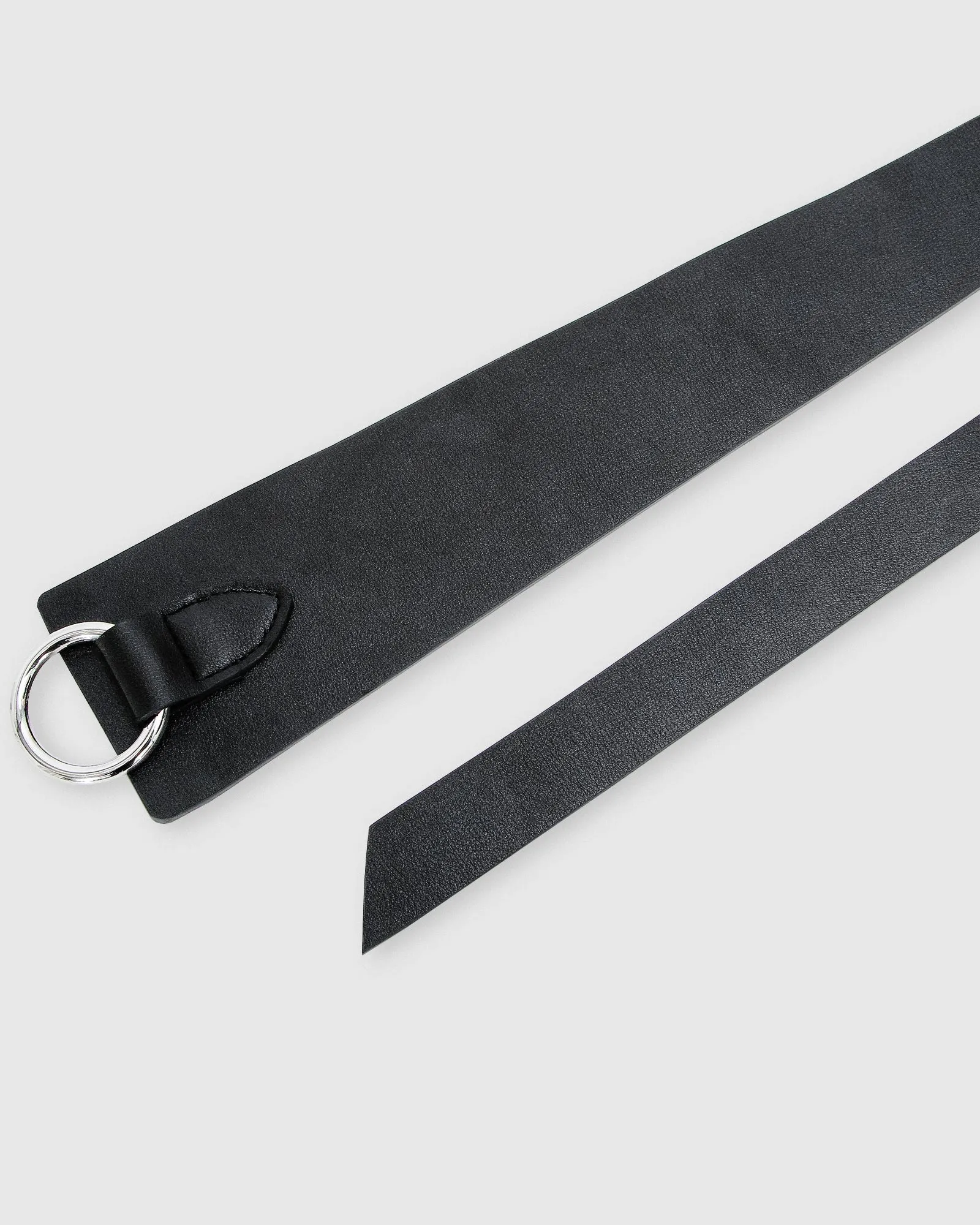 New Divide Leather Belt - Black