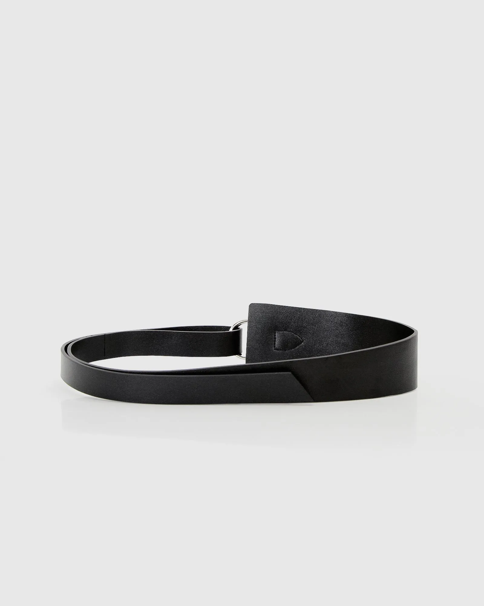 New Divide Leather Belt - Black