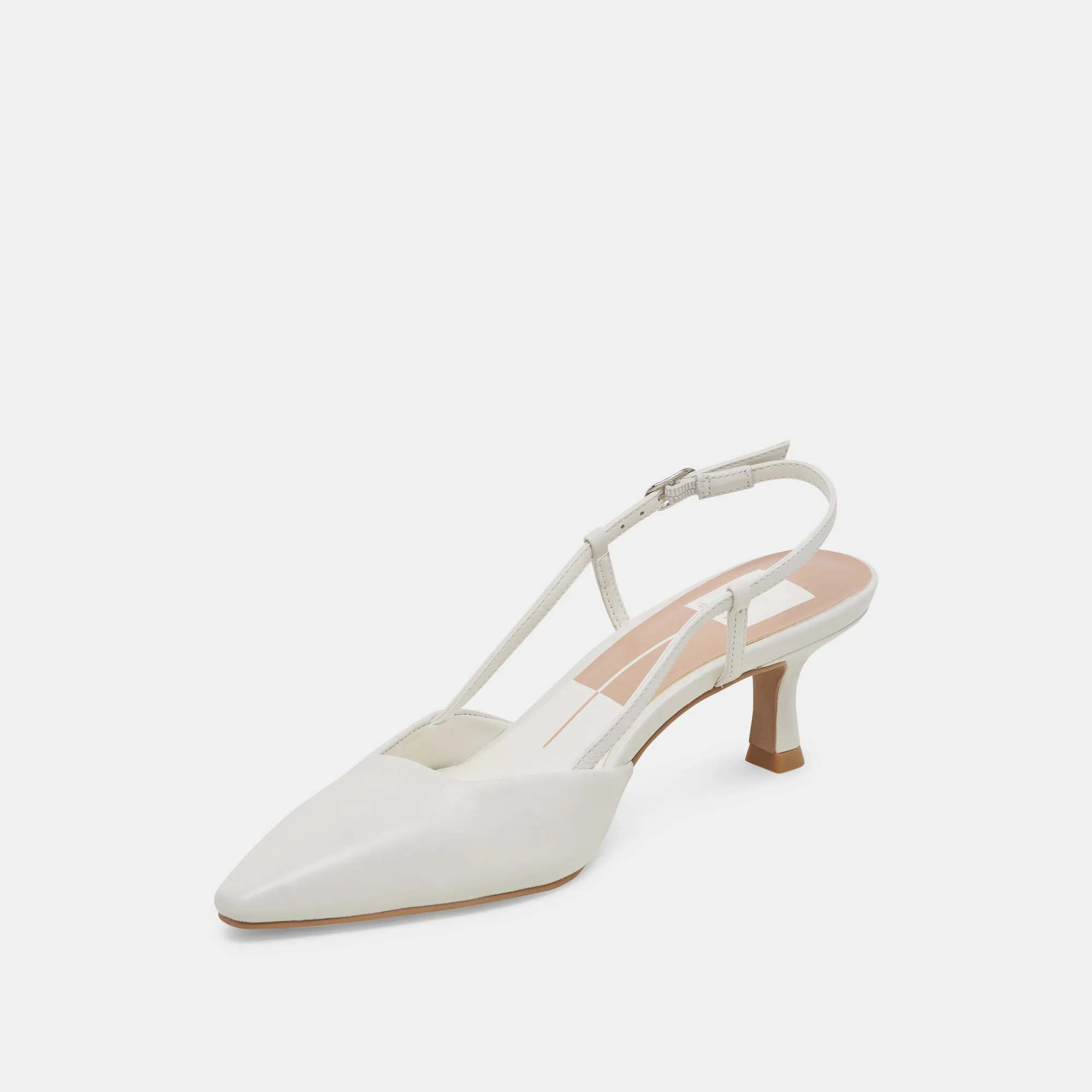 ODELA HEELS WHITE LEATHER