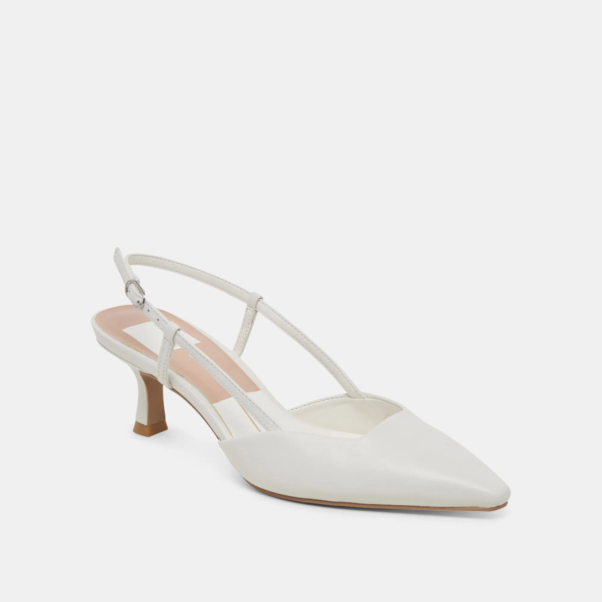 ODELA HEELS WHITE LEATHER