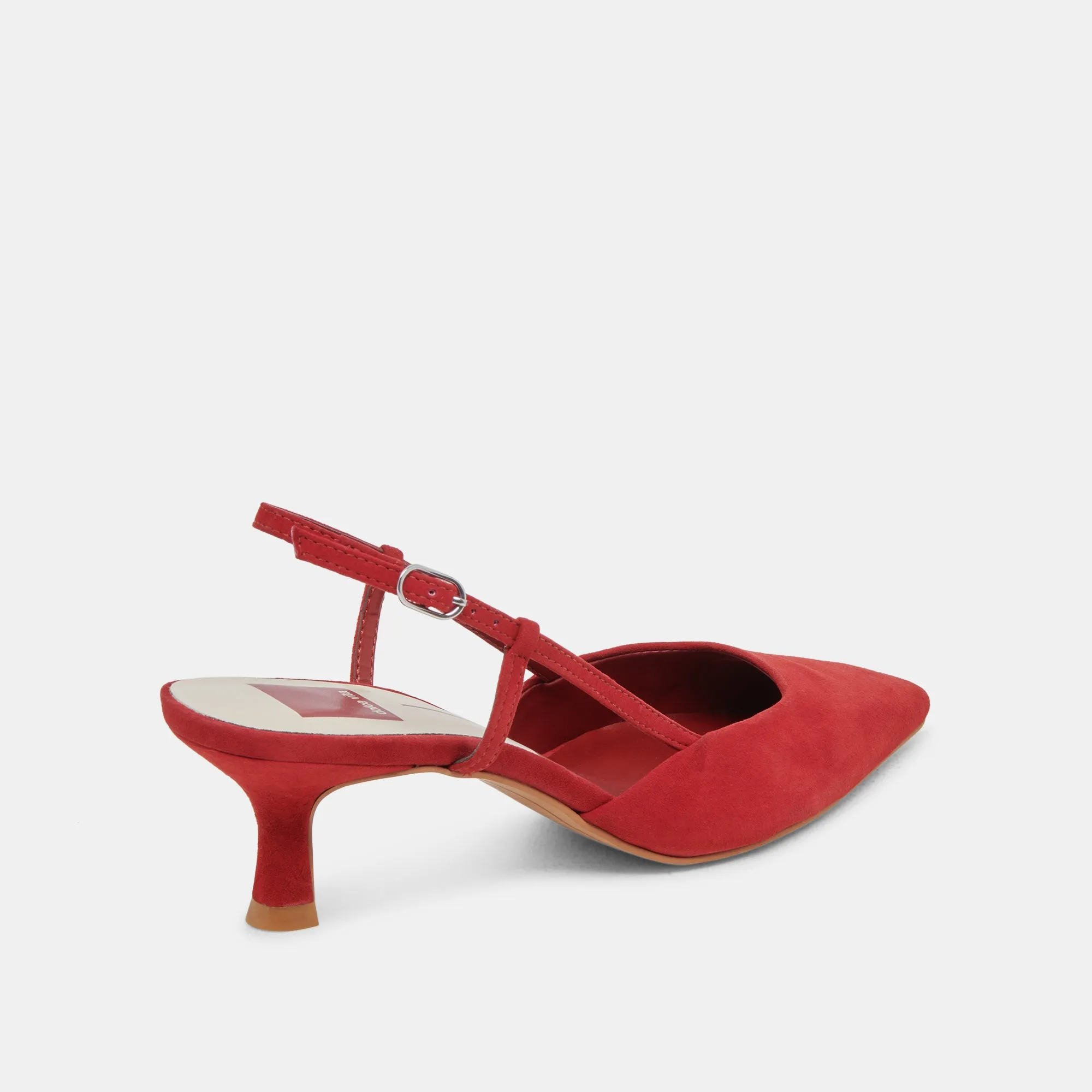 ODELA WIDE HEELS CRIMSON SUEDE