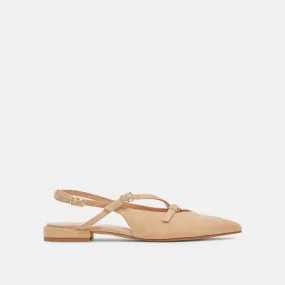 PAMLA FLATS TAN SUEDE