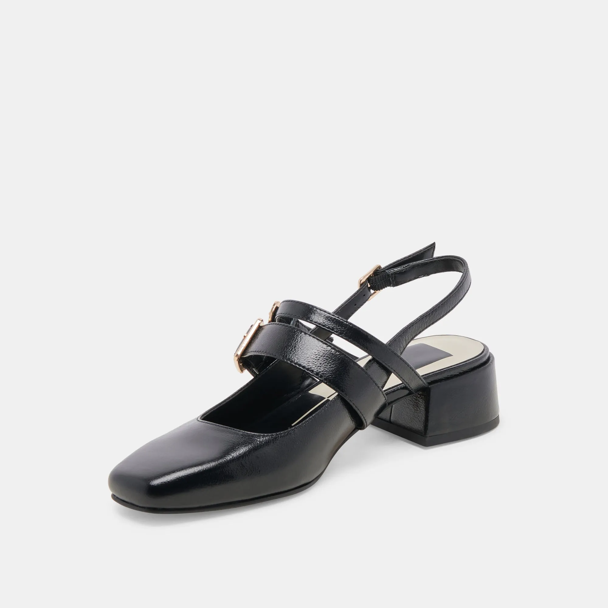 PATZY HEELS MIDNIGHT CRINKLE PATENT LEATHER