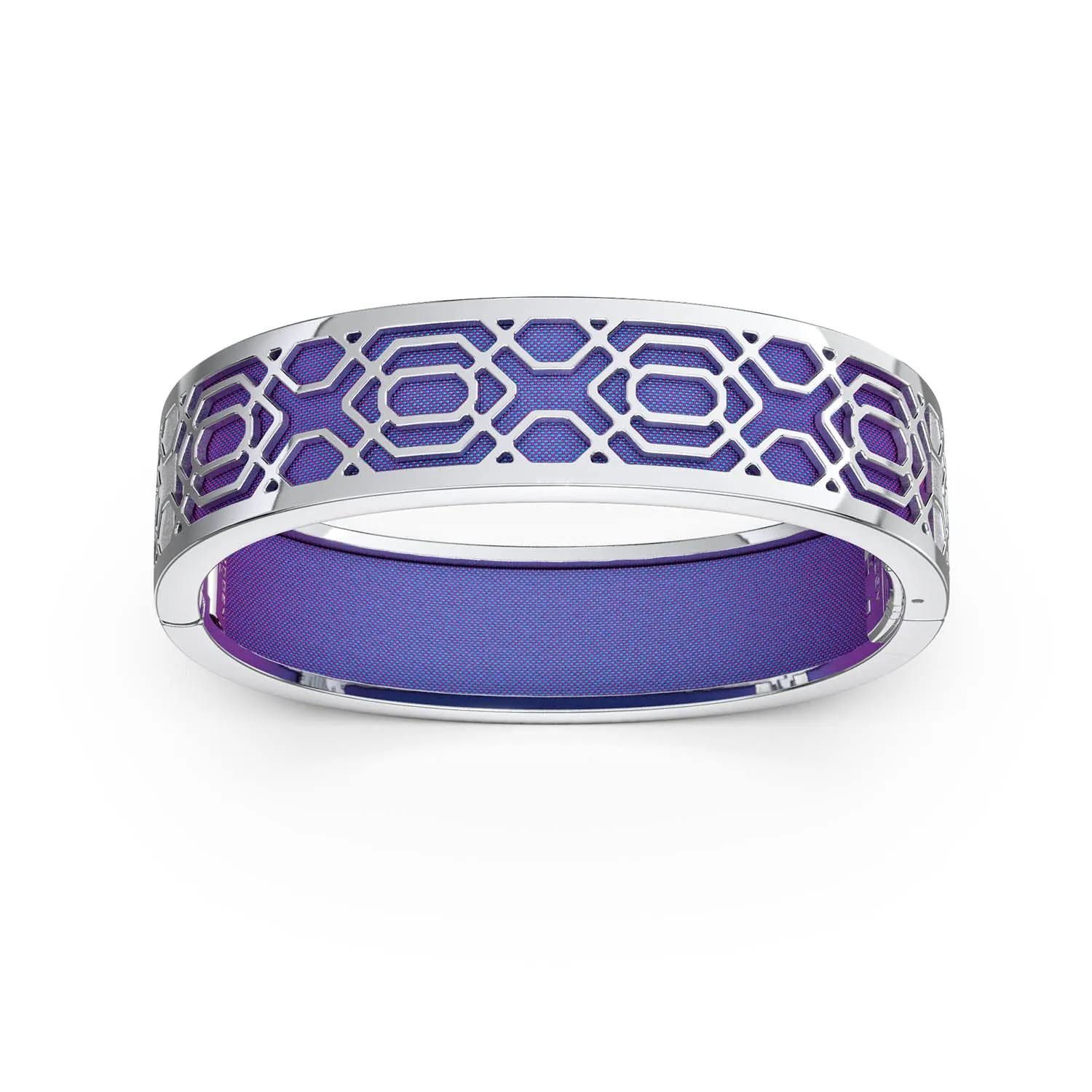 Peranakan Grace Bangle - Dawn Mauve - Sterling Silver