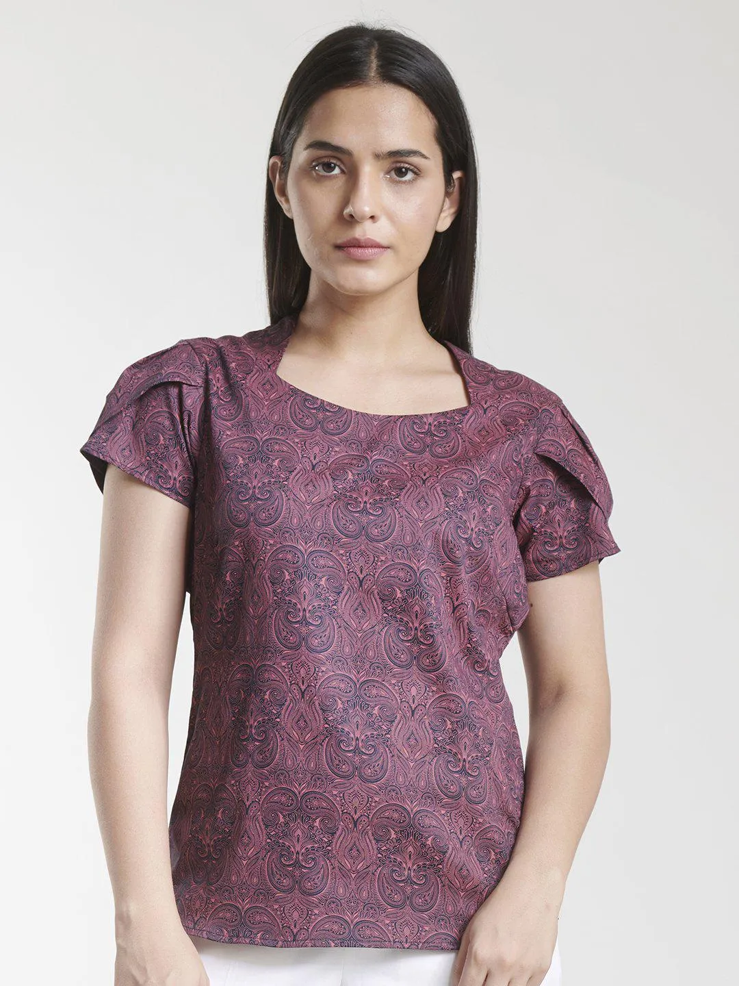 Print Cotton Top - Purple