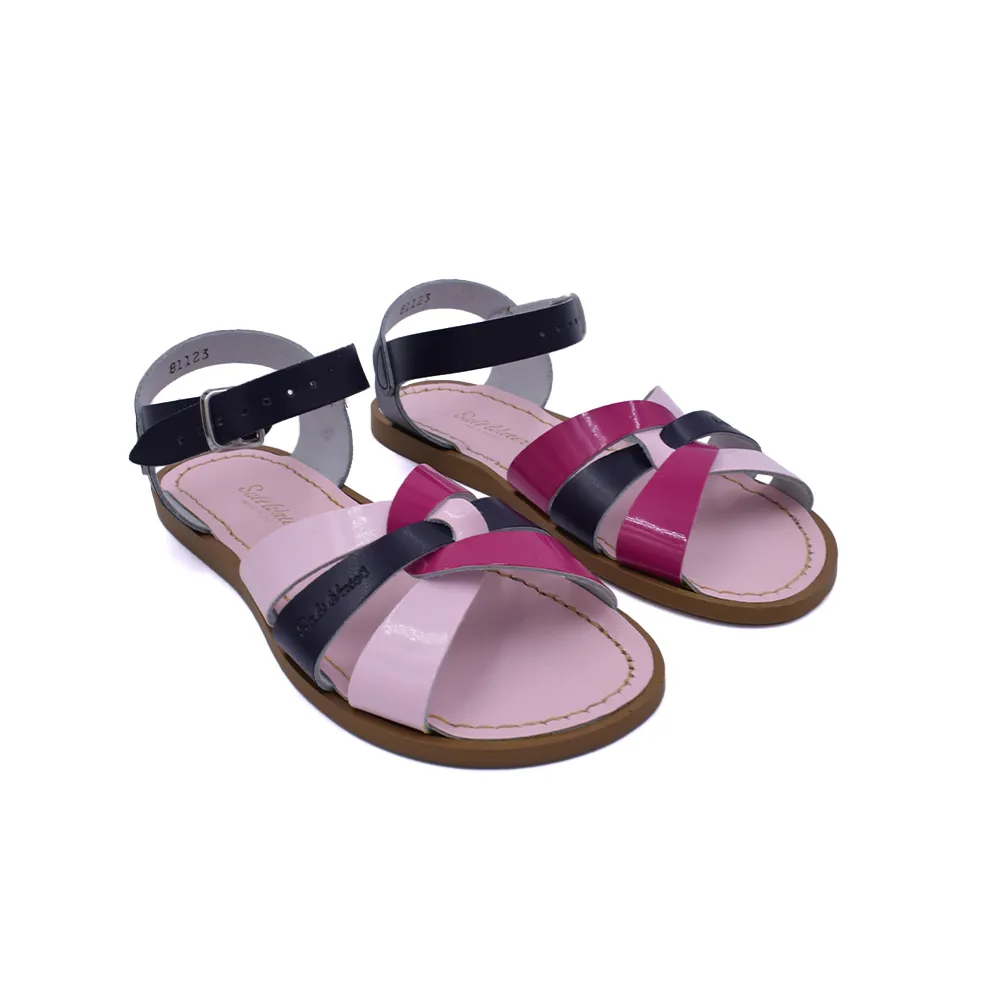 Salt Water Sandals Marvellous Matilda Mash-Up - Shiny Pink/Shiny Fuschia/Navy