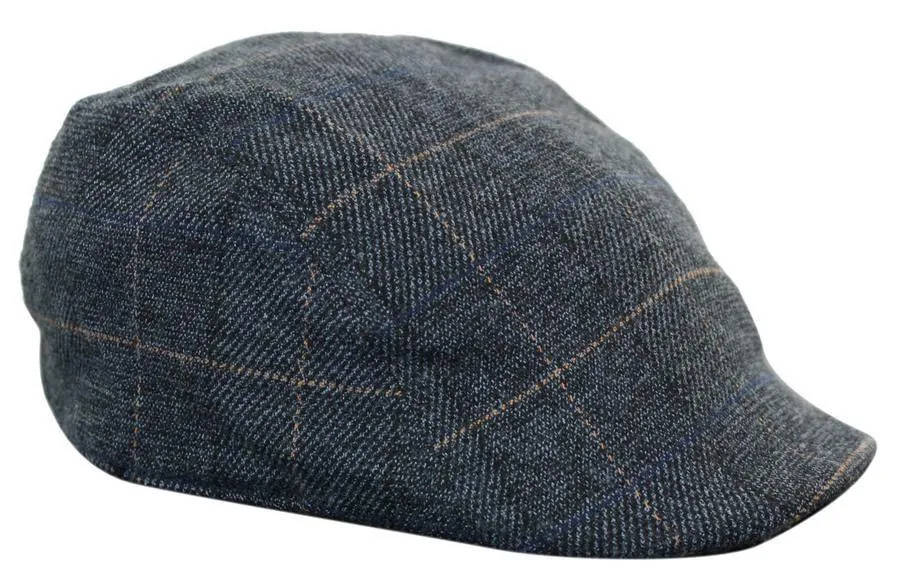 Scott - Men's Tweed Grandad Flat Caps Hats Blinders Check Classic