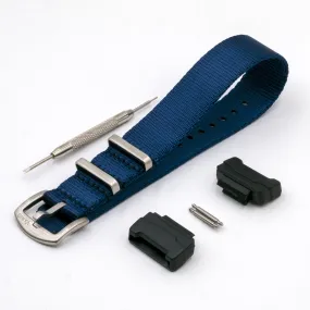 Seat Belt Navy Blue Watch Strap with G-Shock Compatible Adapter and Spring Bar Tool