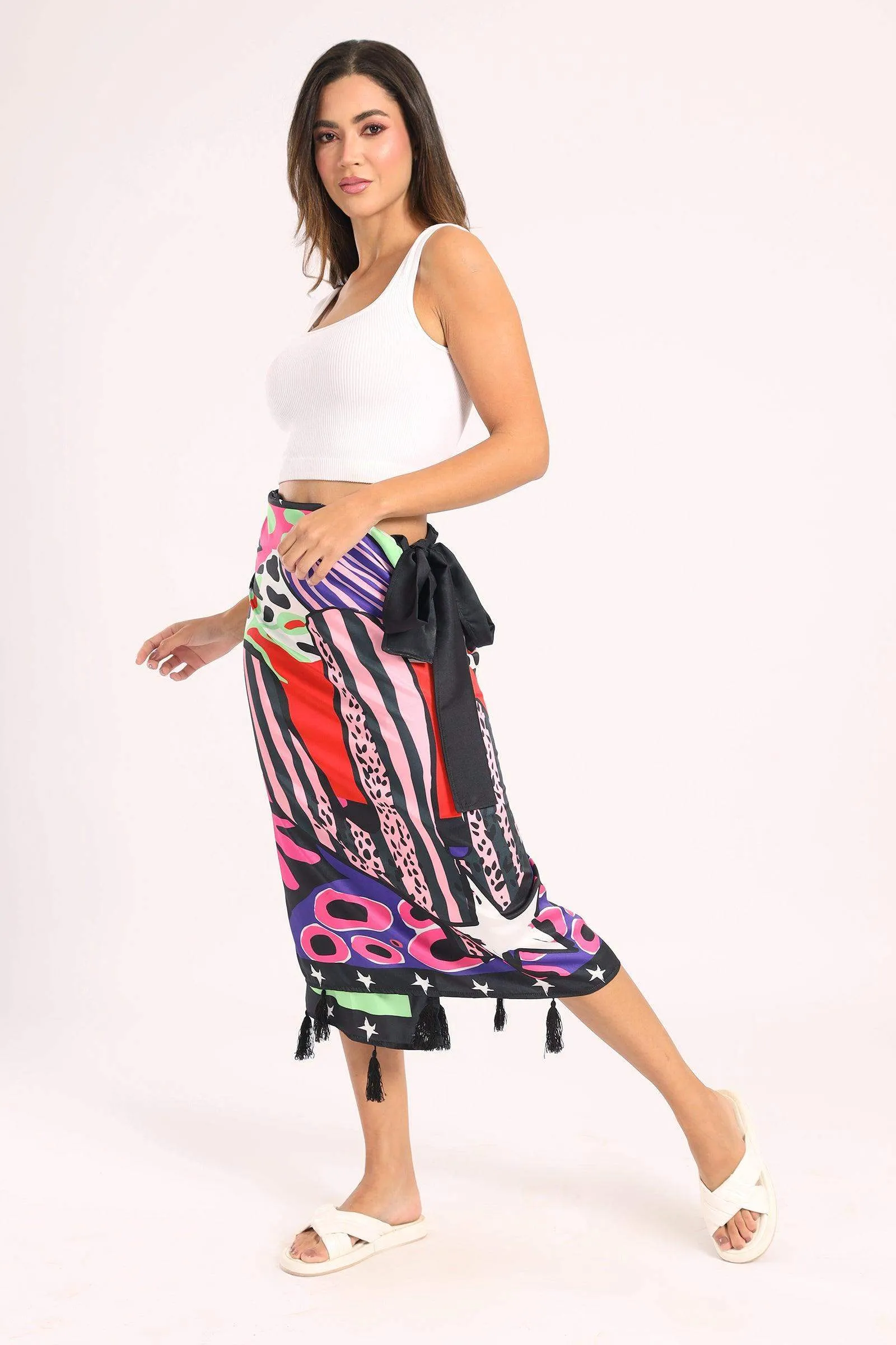 Side Tie Knot Beach Skirt