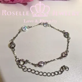 Six Stone Bezel Chain Bracelet - B023