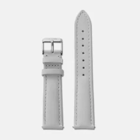 Strap 18 mm Leather Grey, Silver Colour