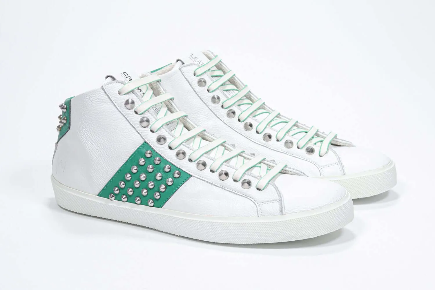 STUDBORN |  White & Green - Mid top - Men