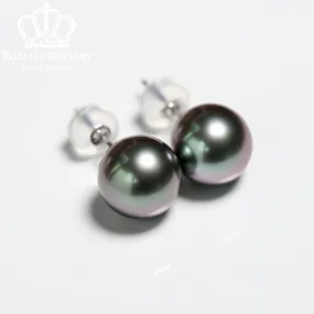 Tahitian Pearl 18K White Gold Stud Earrings - TPE1