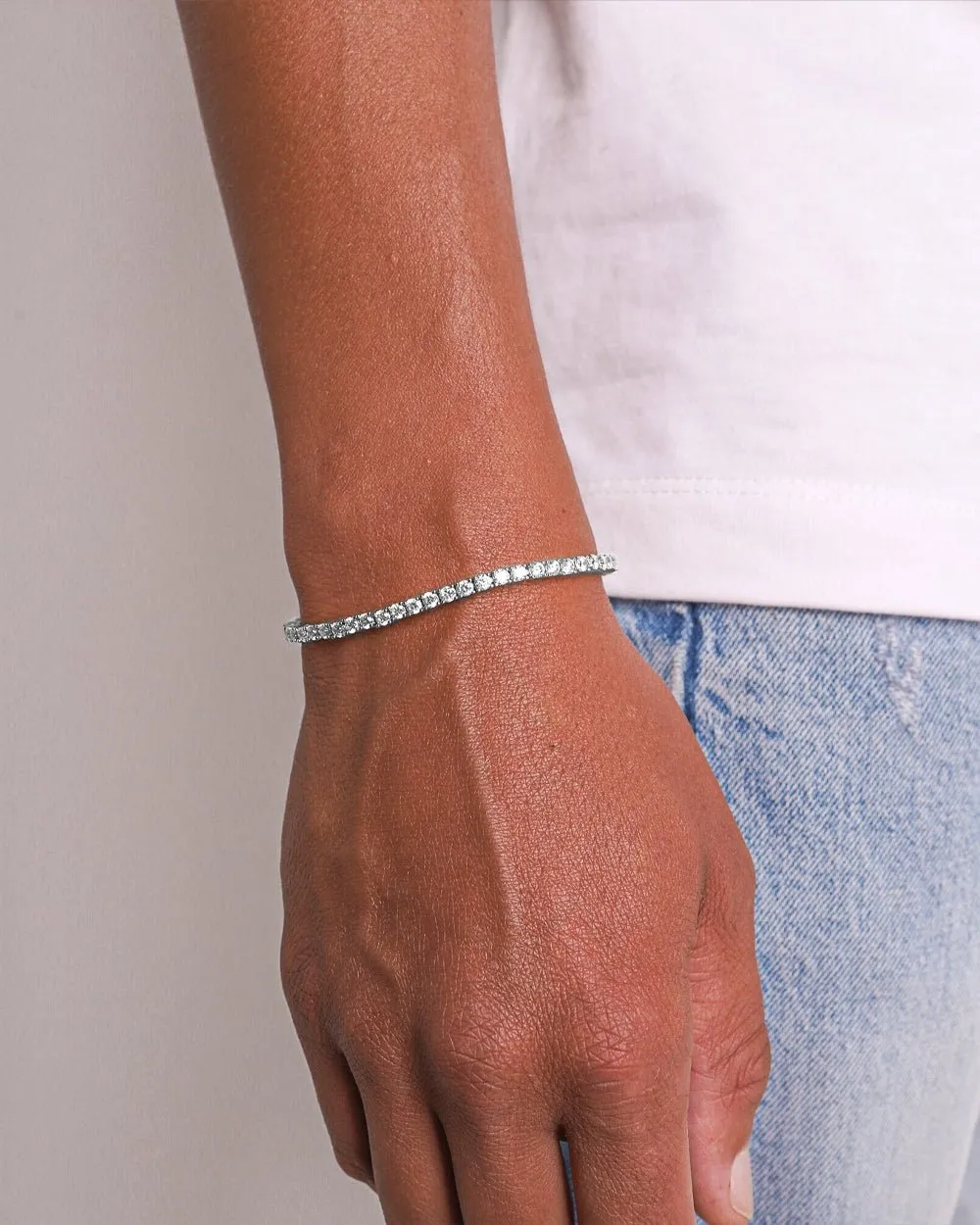 TENNISBOY BRACELET. - 3MM WHITE GOLD