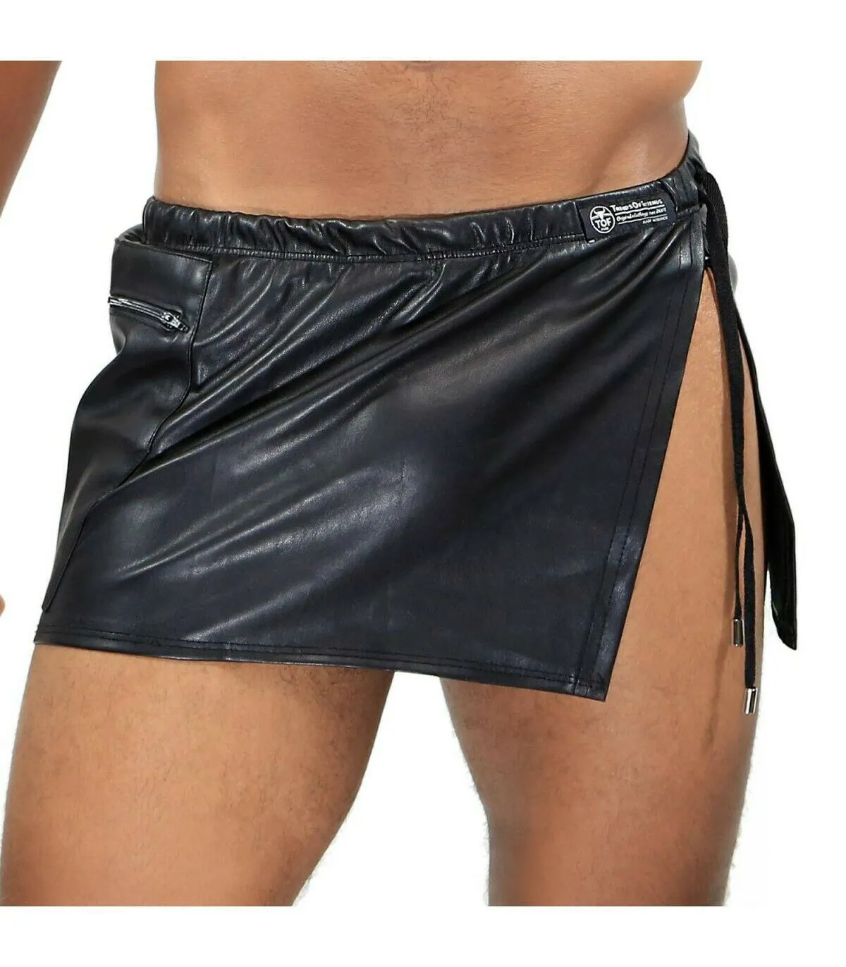 TOF PARIS Skirt Gladiator Leather-Look Men's Fetish Kilts Apron 23