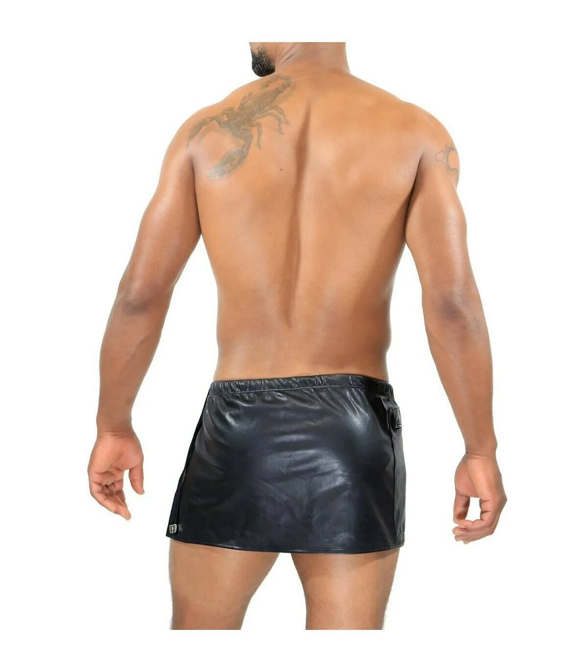 TOF PARIS Skirt Gladiator Leather-Look Men's Fetish Kilts Apron 23