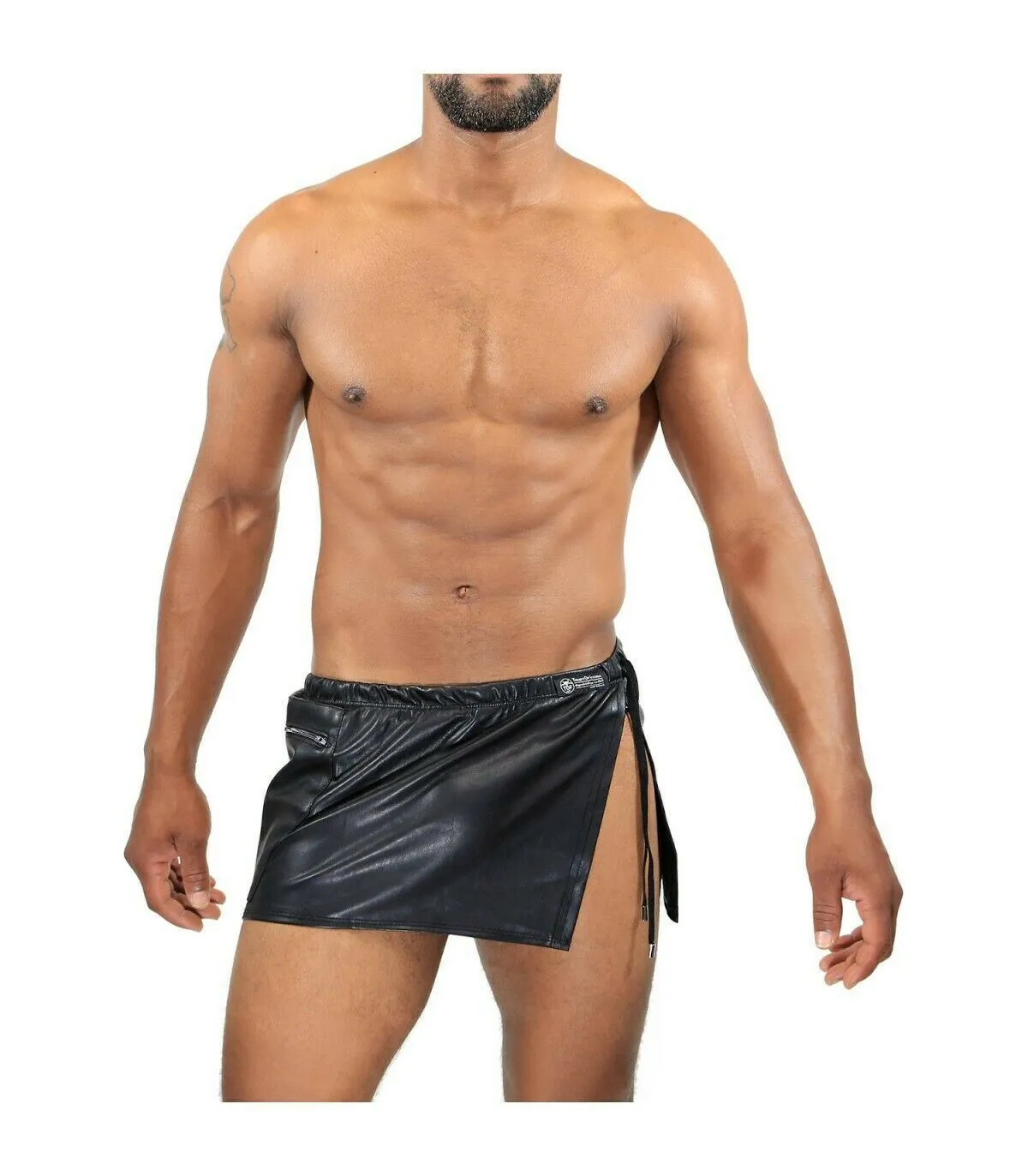 TOF PARIS Skirt Gladiator Leather-Look Men's Fetish Kilts Apron 23