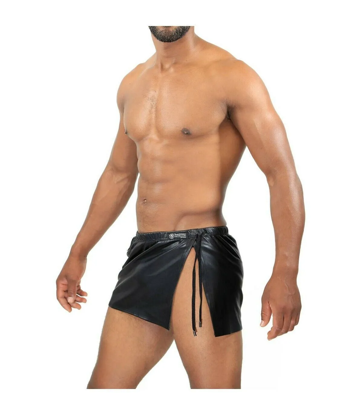 TOF PARIS Skirt Gladiator Leather-Look Men's Fetish Kilts Apron 23