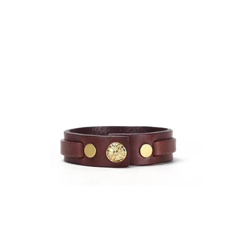 Vintage Style Vegetable Tanned Leather Bracelet