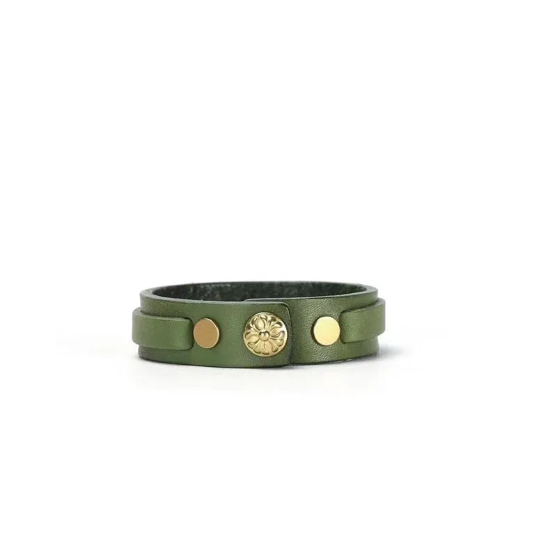 Vintage Style Vegetable Tanned Leather Bracelet