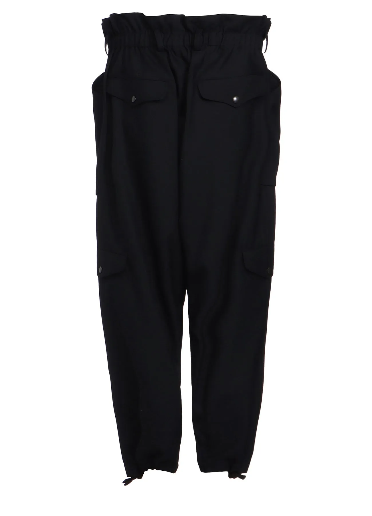 WOOL POLYESTER GABARDINE SUSPENDER PANTS